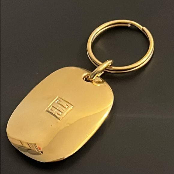 Rare Vintage Designer Givenchy Paris Logo Runway Key Tag Chain - Picture 2 of 16